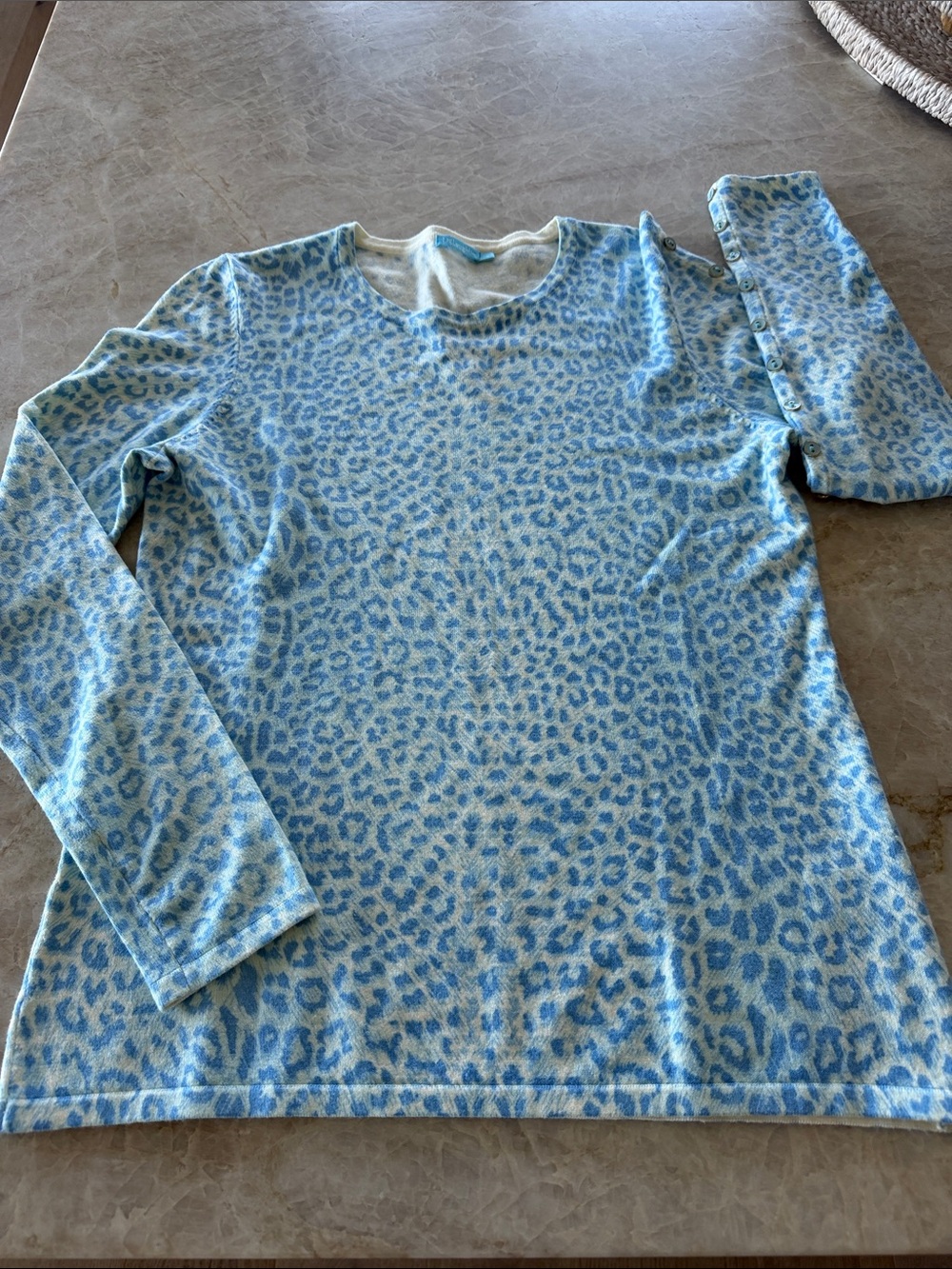 J. McLaughlin Sweater Animal Print Lightweight Summer Sweater Size Small